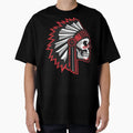 Skull Warbonnet Black White T-Shirt - Custom Art Print for Adults - T-Shirt, Sweatshirt, Hoodie