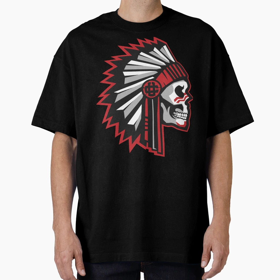 Skull Warbonnet Black White T-Shirt - Custom Art Print for Adults - T-Shirt, Sweatshirt, Hoodie