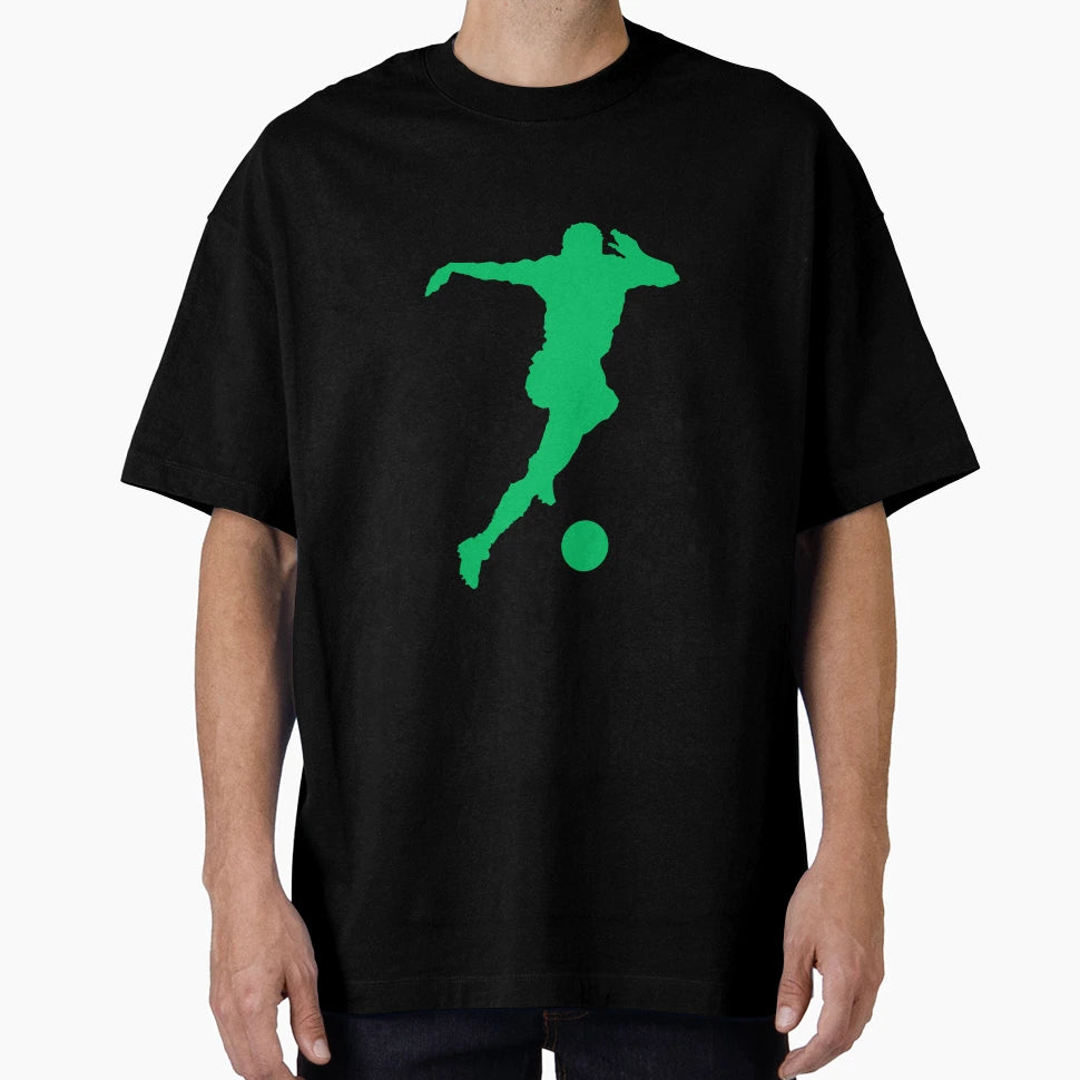Football Green Running Player Ball T-Shirt - Aesthetic Graphic Men Women - T-Shirt, Sweatshirt, Hoodie