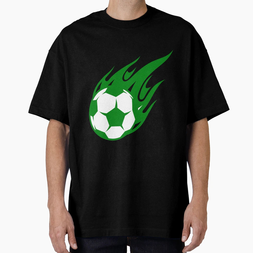 Football Green Fireball Ball T-Shirt - Custom Art Print for Adults - T-Shirt, Sweatshirt, Hoodie
