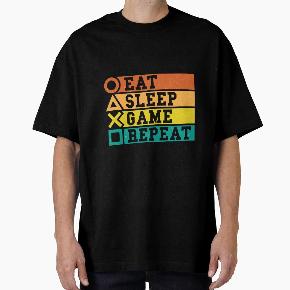 Eat Sleep Game Repeat T-Shirt - Casual Everyday Wear Men Women - T-Shirt, Sweatshirt, Hoodie