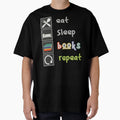 Eat Sleep Books Repeat White T-Shirt - Casual Everyday Wear for Adults - T-Shirt, Sweatshirt, Hoodie