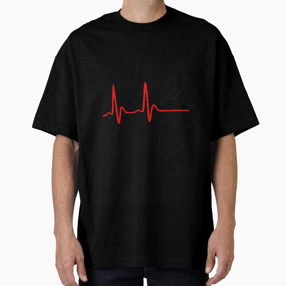 Running Runner And Heartbeat T-Shirt - Custom Art Print Unisex - T-Shirt, Sweatshirt, Hoodie