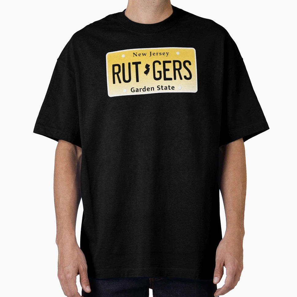 New Jersey Ru License Plate T-Shirt - Graphic Print Unisex - T-Shirt, Sweatshirt, Hoodie