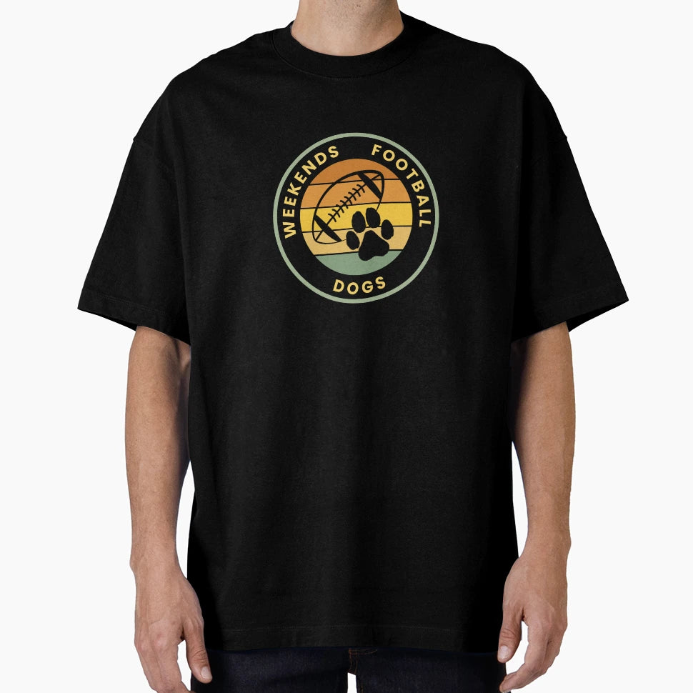 Weekends Football Dogs T-Shirt - Unique Graphic Men Women - T-Shirt, Sweatshirt, Hoodie