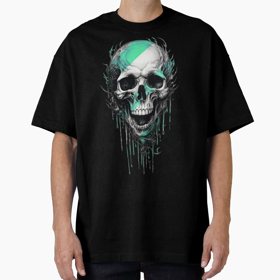 Skull Stripes Colour T-Shirt - Aesthetic Graphic for Adults - T-Shirt, Sweatshirt, Hoodie