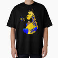 Blue Gold Football Giraffe Cartoon T-Shirt - Trendy Graphic Men Women - T-Shirt, Sweatshirt, Hoodie