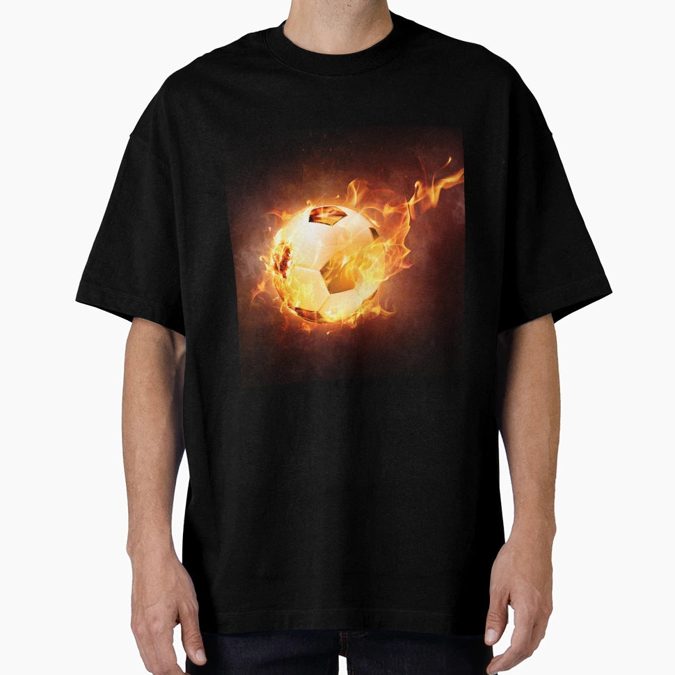 Flaming Soccer Ball T-Shirt - Casual Everyday Wear for Adults - T-Shirt, Sweatshirt, Hoodie