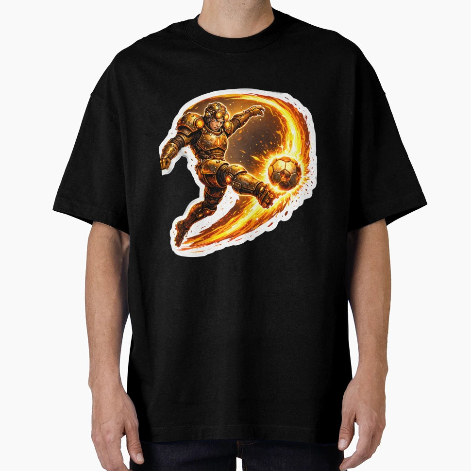 Steampunk Soccer Mechanical Striker T-Shirt - Unique Graphic Men Women - T-Shirt, Sweatshirt, Hoodie