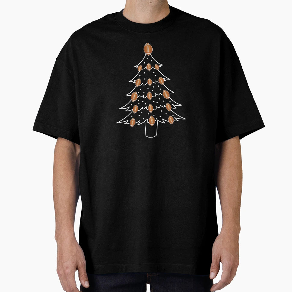American Football Tree Holiday Gift T-Shirt - Minimalist Print Unisex - T-Shirt, Sweatshirt, Hoodie