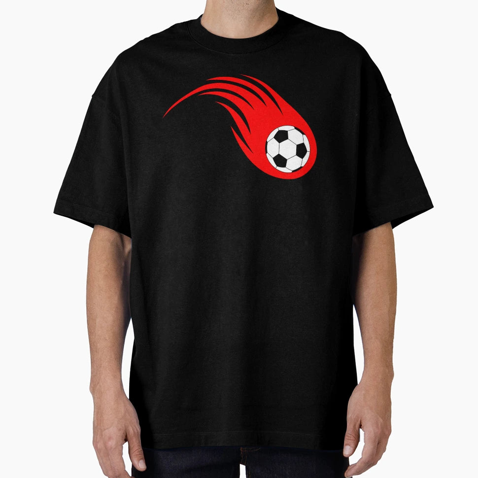 Curving Football Fireball T-Shirt - Casual Everyday Wear Men Women - T-Shirt, Sweatshirt, Hoodie