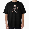 Halloween Spooky Skeleton Playing T-Shirt - Minimalist Print for Adults - T-Shirt, Sweatshirt, Hoodie