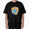 American Football Player Rusher Shield T-Shirt - Trendy Graphic Men Women - T-Shirt, Sweatshirt, Hoodie