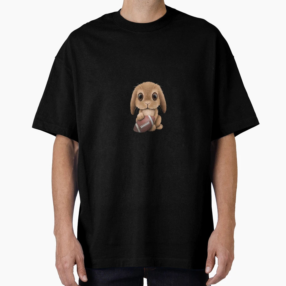 Bunny Playing Football T-Shirt - Unique Graphic Unisex - T-Shirt, Sweatshirt, Hoodie