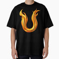 Golden Flame Letter U Luxury 3D T-Shirt - Novelty Apparel for Adults - T-Shirt, Sweatshirt, Hoodie