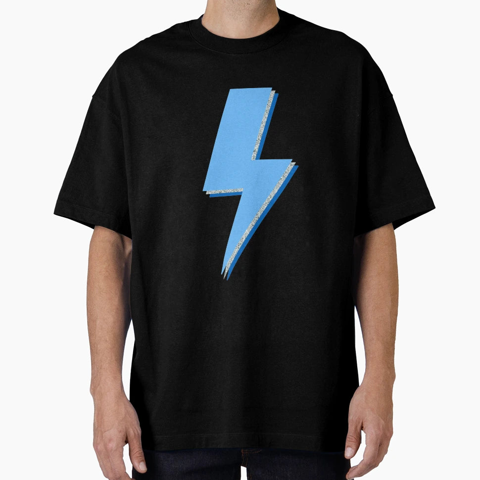 Blue And Silver Lightning Bolt T-Shirt - Minimalist Print for Adults - T-Shirt, Sweatshirt, Hoodie