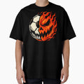 Halloween Soccer Ball Pumpkin Flame T-Shirt - Fun Novelty Design Men Women - T-Shirt, Sweatshirt, Hoodie