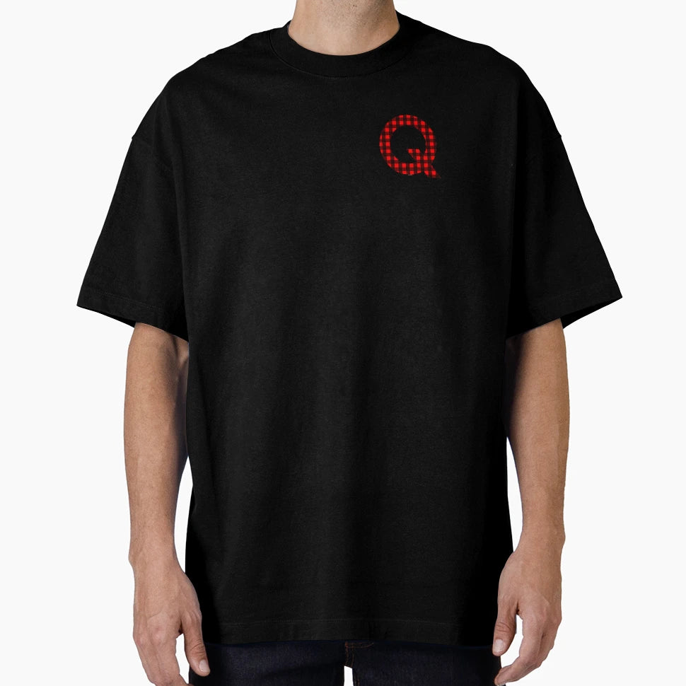 Letter Q Monogram Red And Black T-Shirt - Minimalist Print for Adults - T-Shirt, Sweatshirt, Hoodie