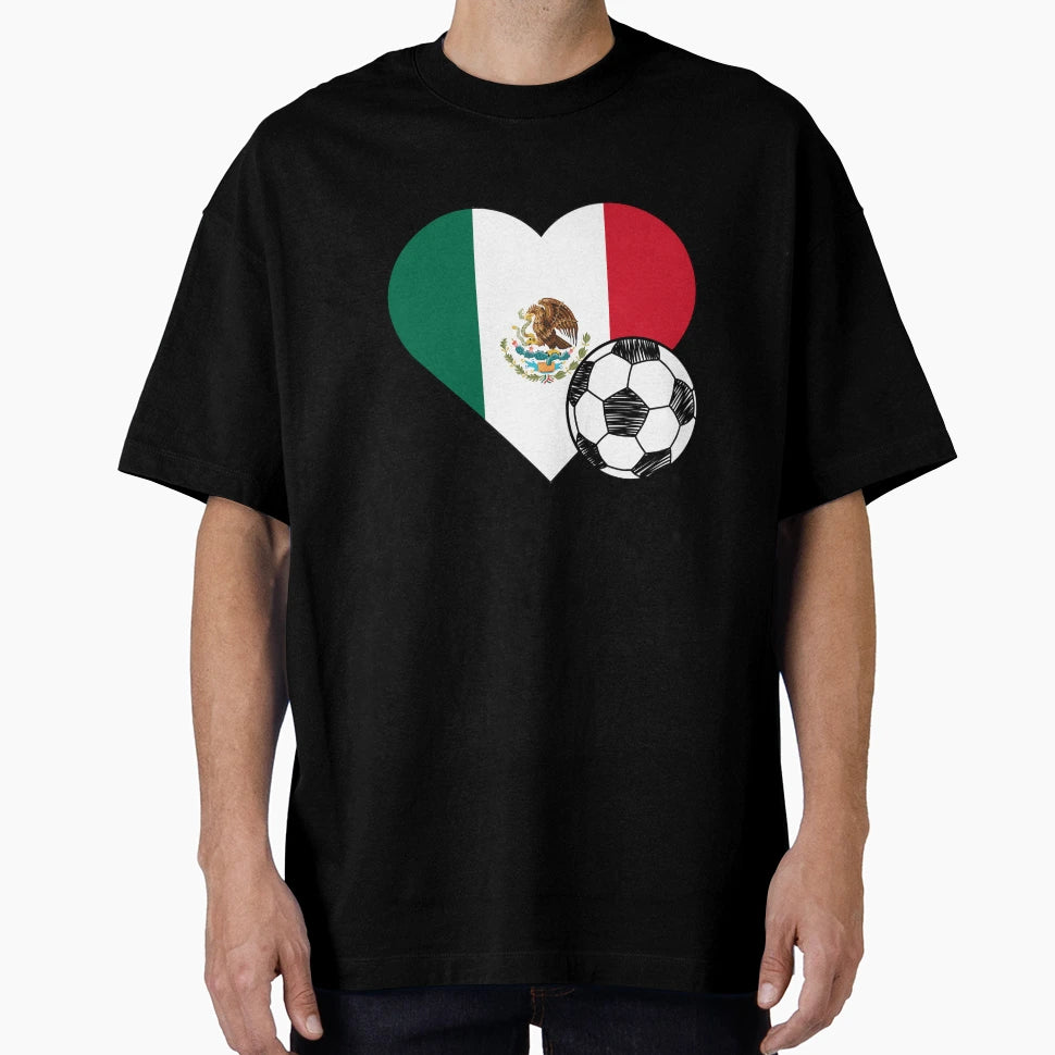 Mexico Soccer Heart T-Shirt - Casual Everyday Wear for Adults - T-Shirt, Sweatshirt, Hoodie