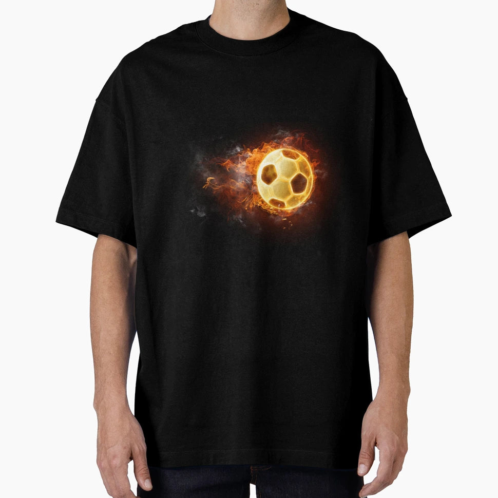 Soccer Fire Ball T-Shirt - Custom Art Print Unisex - T-Shirt, Sweatshirt, Hoodie