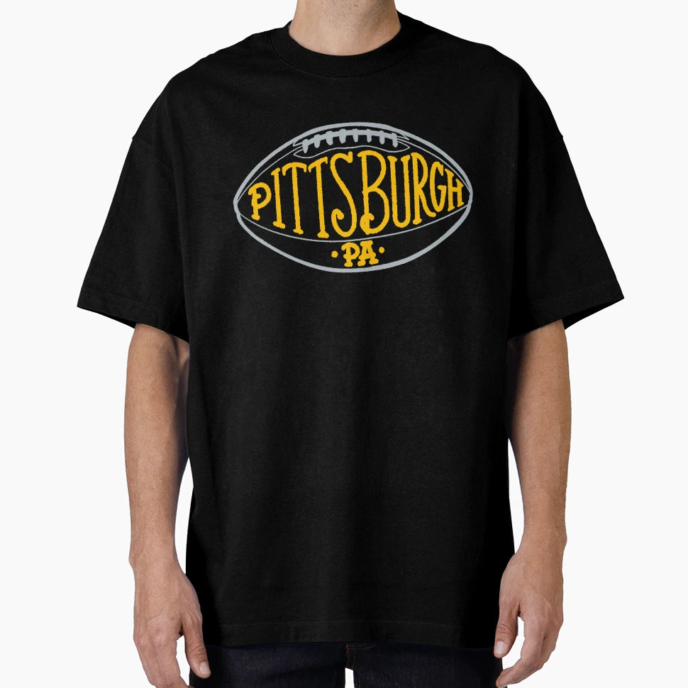 Pittsburgh Pa Hand Drawn Football T-Shirt - Minimalist Print Men Women - T-Shirt, Sweatshirt, Hoodie