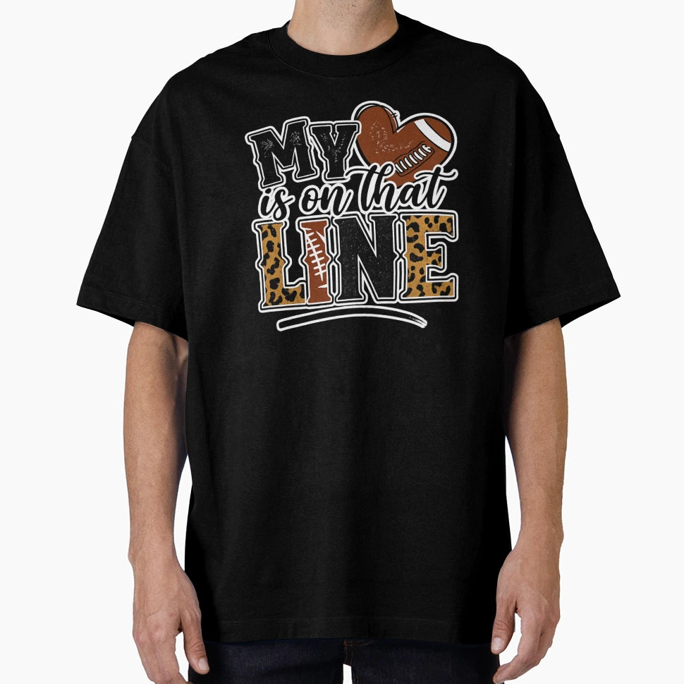 Heart Football Line T-Shirt - Unique Graphic Unisex - T-Shirt, Sweatshirt, Hoodie