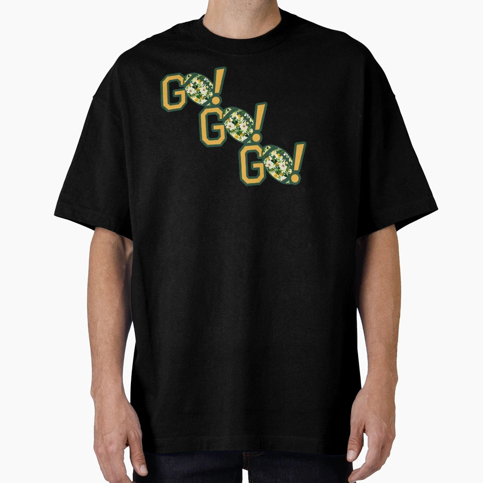 Go Go Go Green And Gold T-Shirt - Fun Novelty Design for Adults - T-Shirt, Sweatshirt, Hoodie