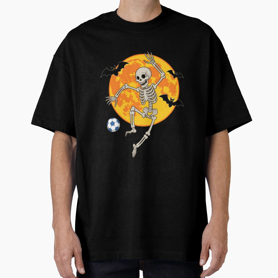 Soccer Skeleton Halloween T-Shirt - Custom Art Print Unisex - T-Shirt, Sweatshirt, Hoodie