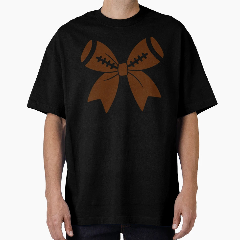 Football Cheer Bow T-Shirt - Minimalist Print for Adults - T-Shirt, Sweatshirt, Hoodie
