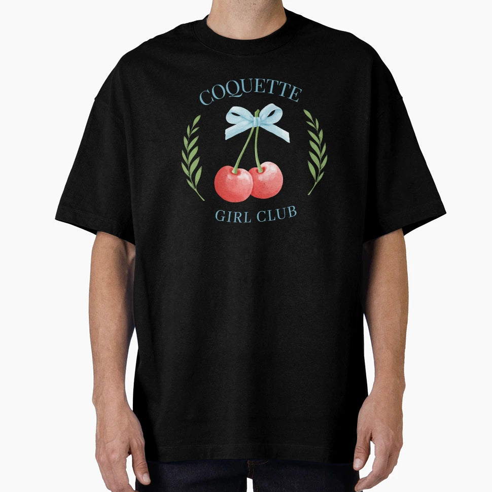Coquette Cherries And Bows Club T-Shirt - Unique Graphic Men Women - T-Shirt, Sweatshirt, Hoodie