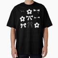 Black And White Soccer And Bow Icon T-Shirt - Trendy Graphic Men Women - T-Shirt, Sweatshirt, Hoodie