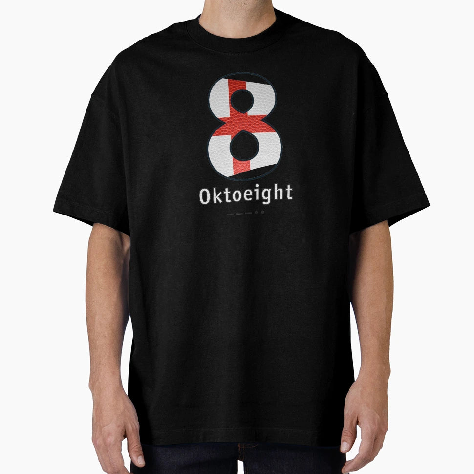 Oktoeight Navy Alphabet Leather T-Shirt - Graphic Print Unisex - T-Shirt, Sweatshirt, Hoodie