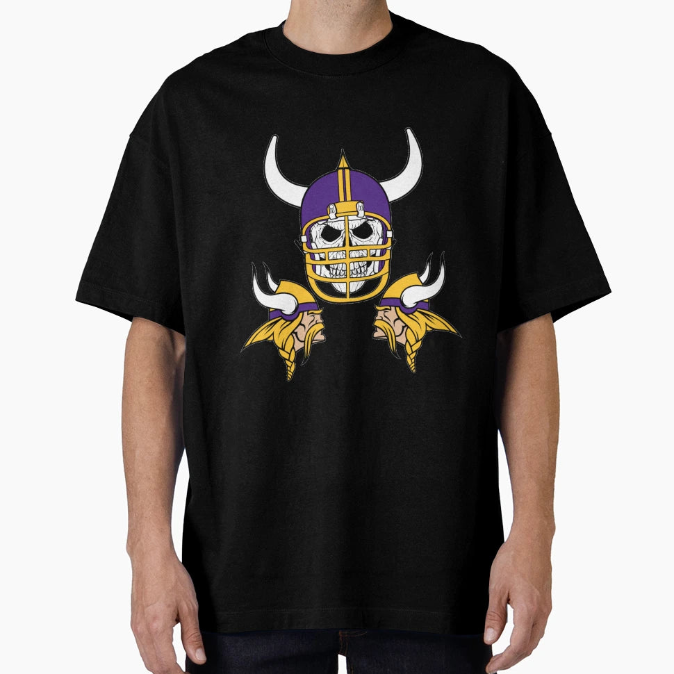 Vikings Skull T-Shirt - Novelty Apparel for Adults - T-Shirt, Sweatshirt, Hoodie