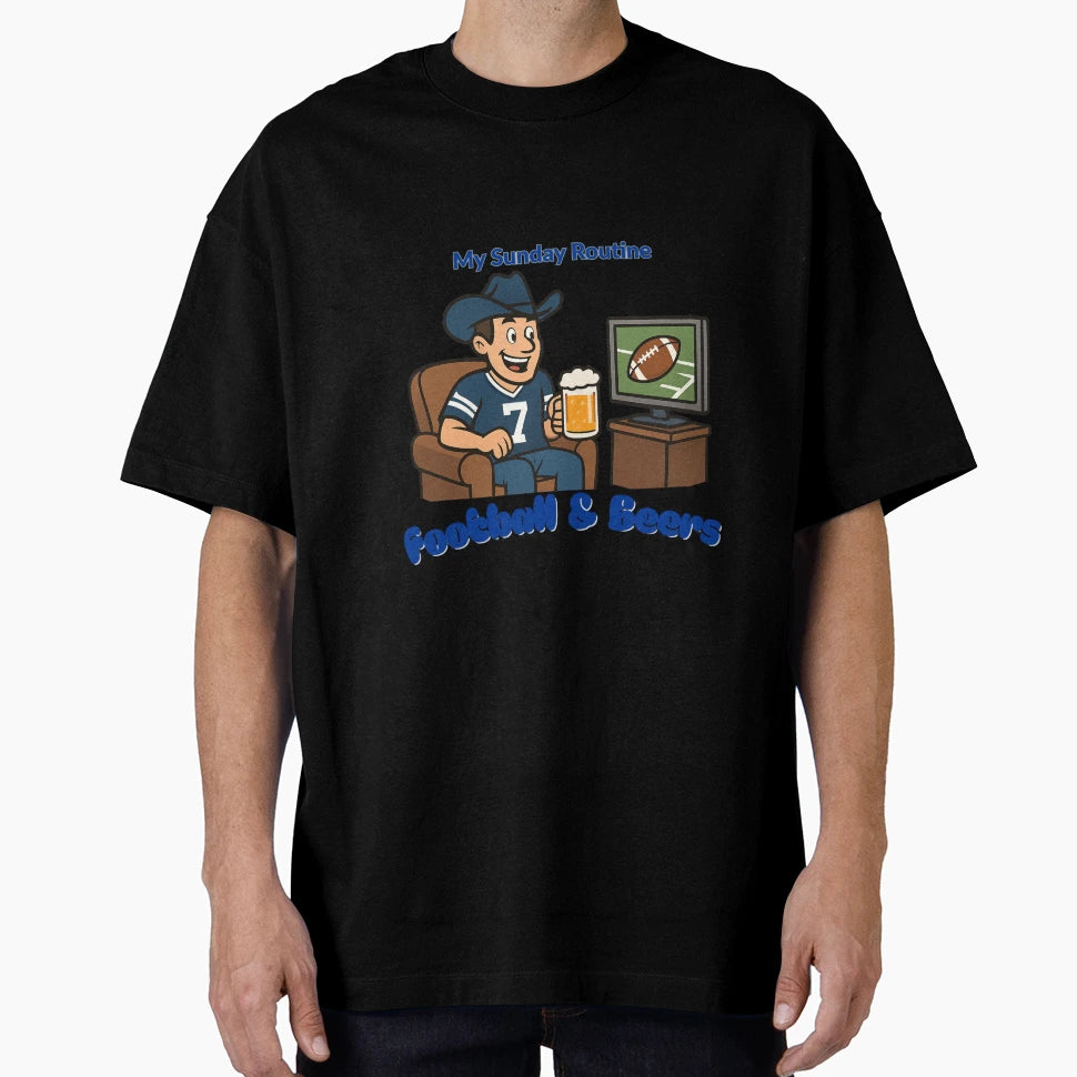 Dallas Cowboys Sunday Routine T-Shirt - Custom Art Print for Adults - T-Shirt, Sweatshirt, Hoodie