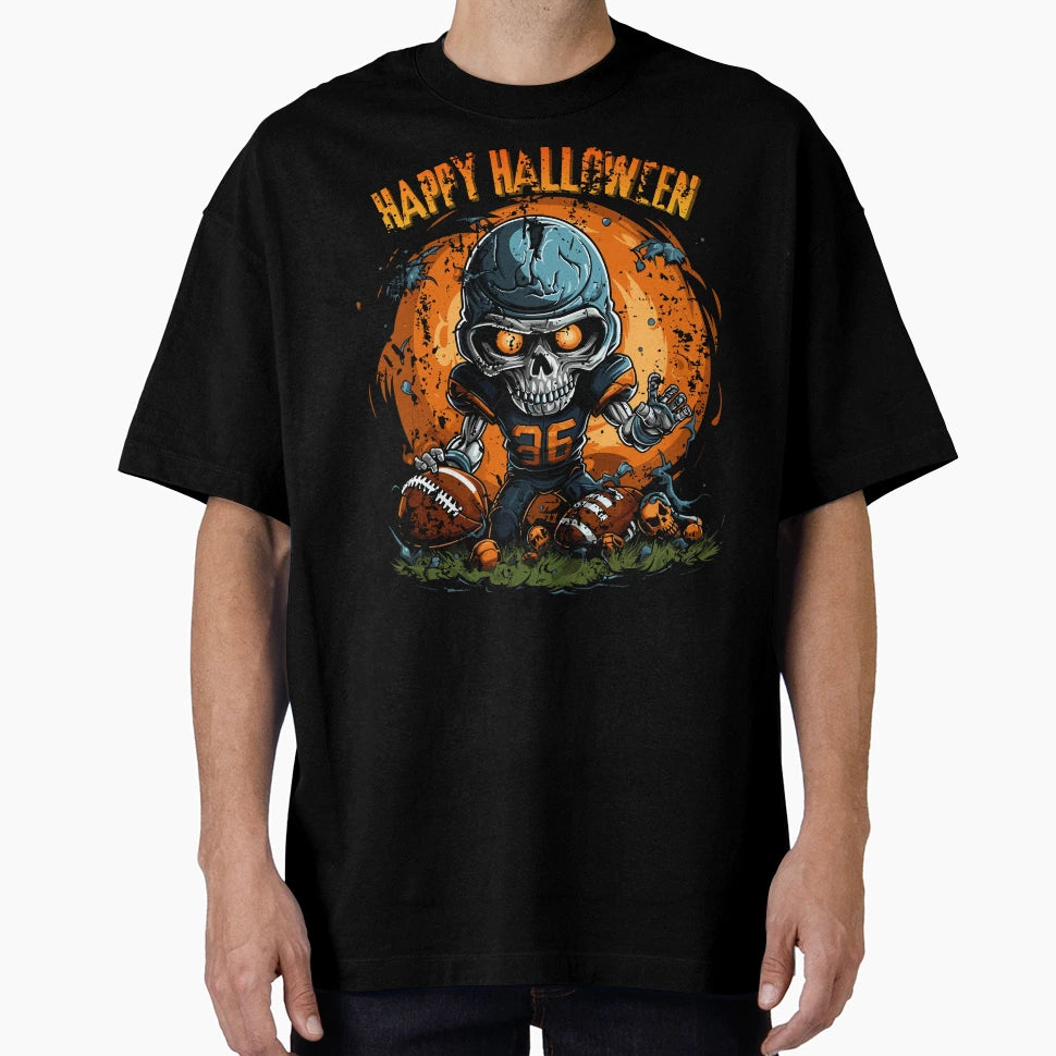 American Football Skeleton Halloween T-Shirt - Fun Novelty Design Unisex - T-Shirt, Sweatshirt, Hoodie