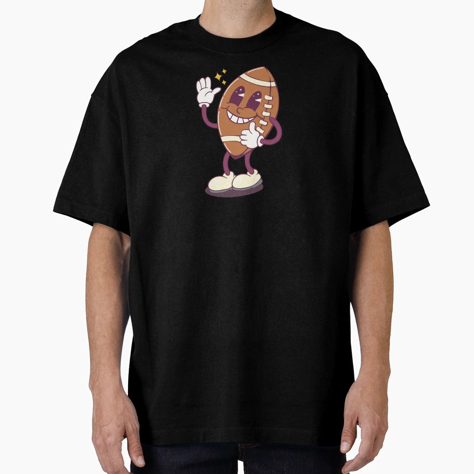 Friendly Cartoon Football Character T-Shirt - Trendy Graphic for Adults - T-Shirt, Sweatshirt, Hoodie