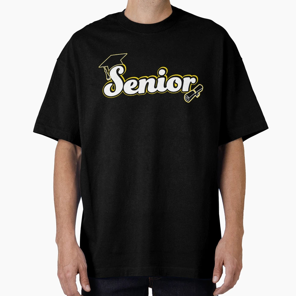 Senior Graduation Black And Yellow T-Shirt - Graphic Print Unisex - T-Shirt, Sweatshirt, Hoodie