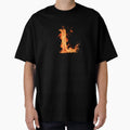 Flaming L Letter Text Art Fire Alphabet T-Shirt - Custom Art Print Unisex - T-Shirt, Sweatshirt, Hoodie