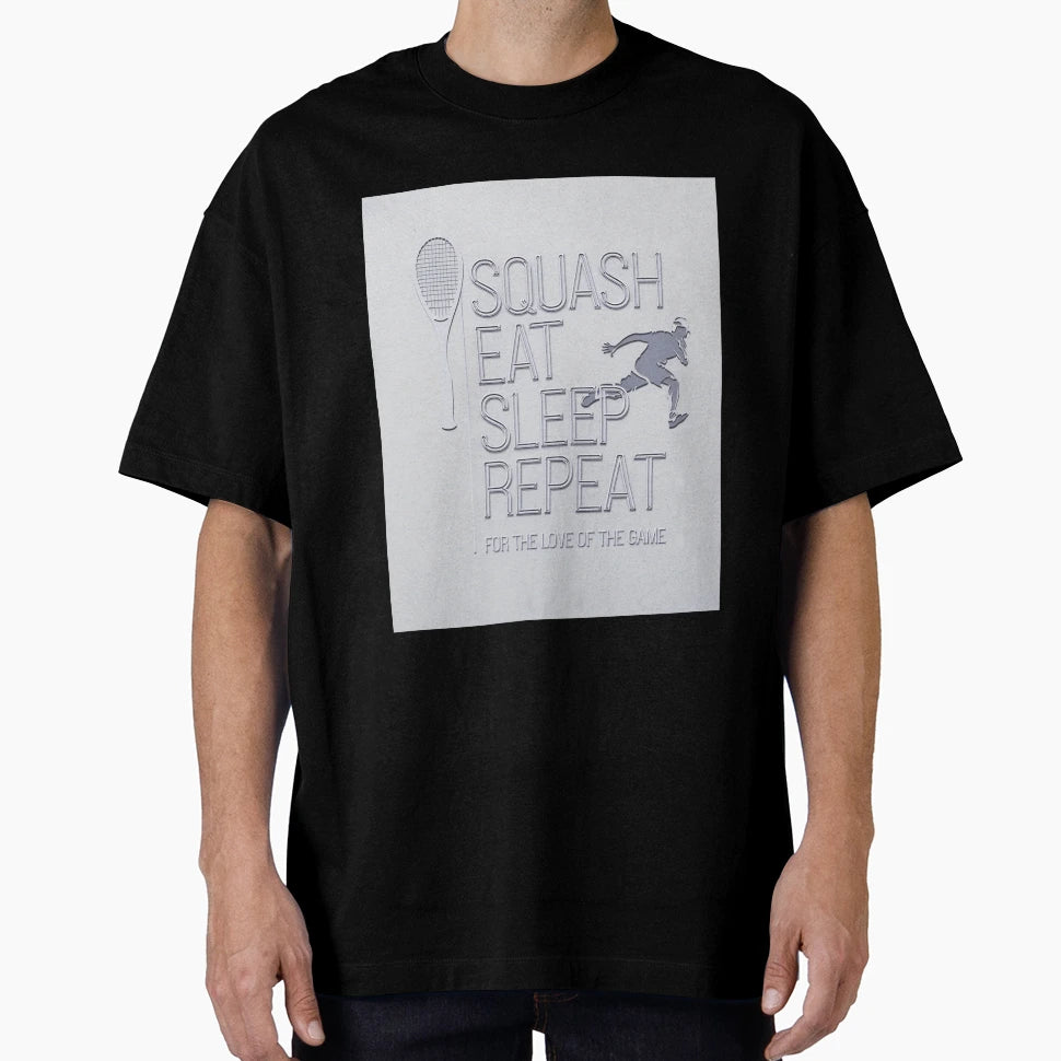 Metallic Eat Sleep Squash Repeat T-Shirt - Custom Art Print for Adults - T-Shirt, Sweatshirt, Hoodie