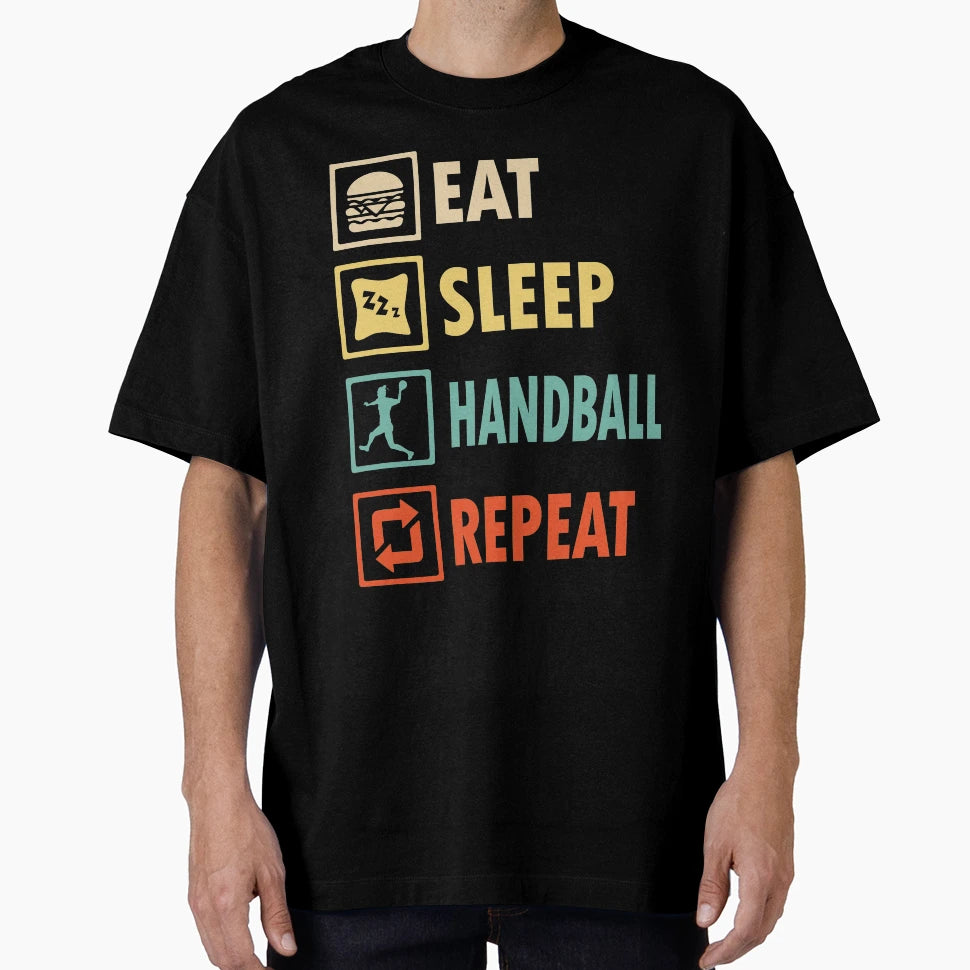 Eat Sleep Handball Repeat T-Shirt - Aesthetic Graphic Men Women - T-Shirt, Sweatshirt, Hoodie