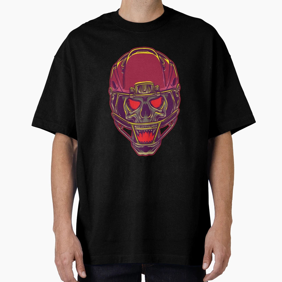 Football Helmet Skull Day Dead T-Shirt - Aesthetic Graphic Men Women - T-Shirt, Sweatshirt, Hoodie