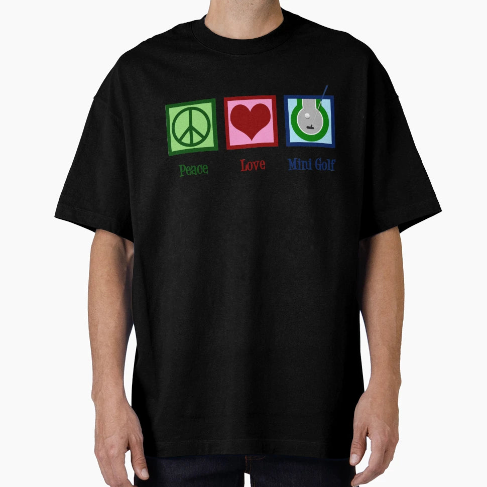 Peace Love Mini Golf T-Shirt - Aesthetic Graphic for Adults - T-Shirt, Sweatshirt, Hoodie