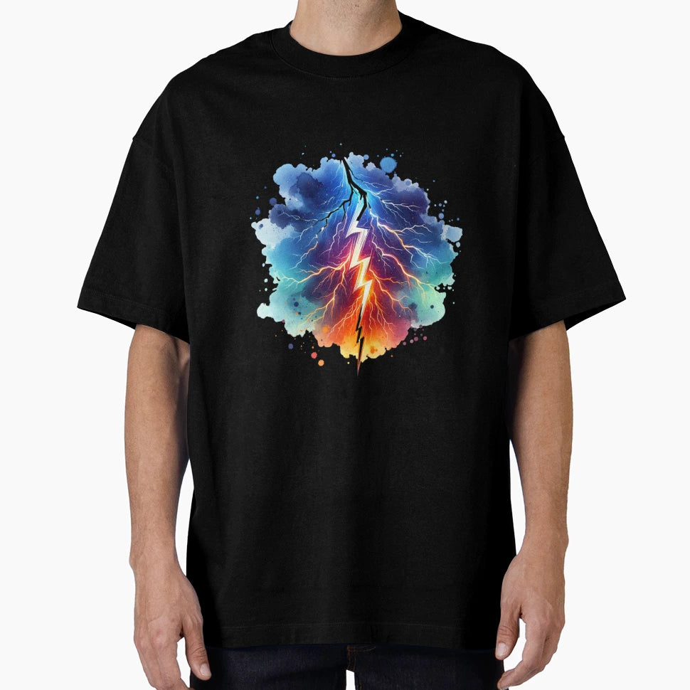 Electrifying Lightning Bolt Striking T-Shirt - Trendy Graphic for Adults - T-Shirt, Sweatshirt, Hoodie