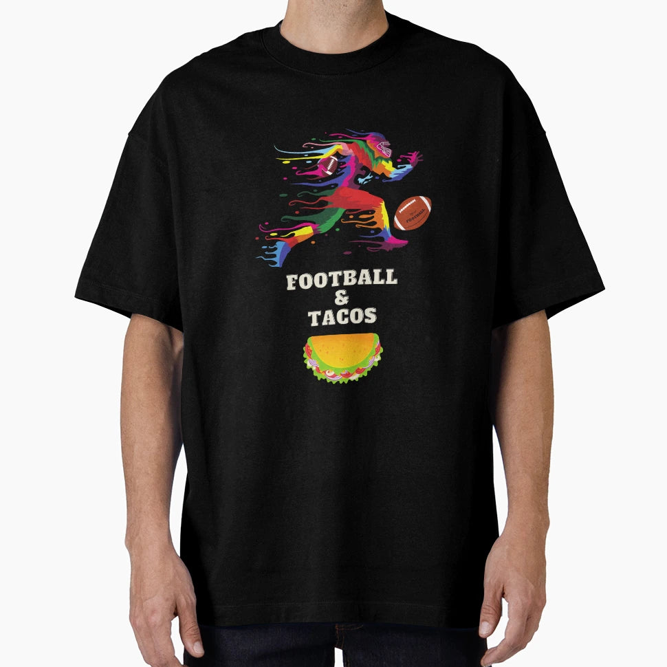 Football And Tacos T-Shirt - Custom Art Print Unisex - T-Shirt, Sweatshirt, Hoodie