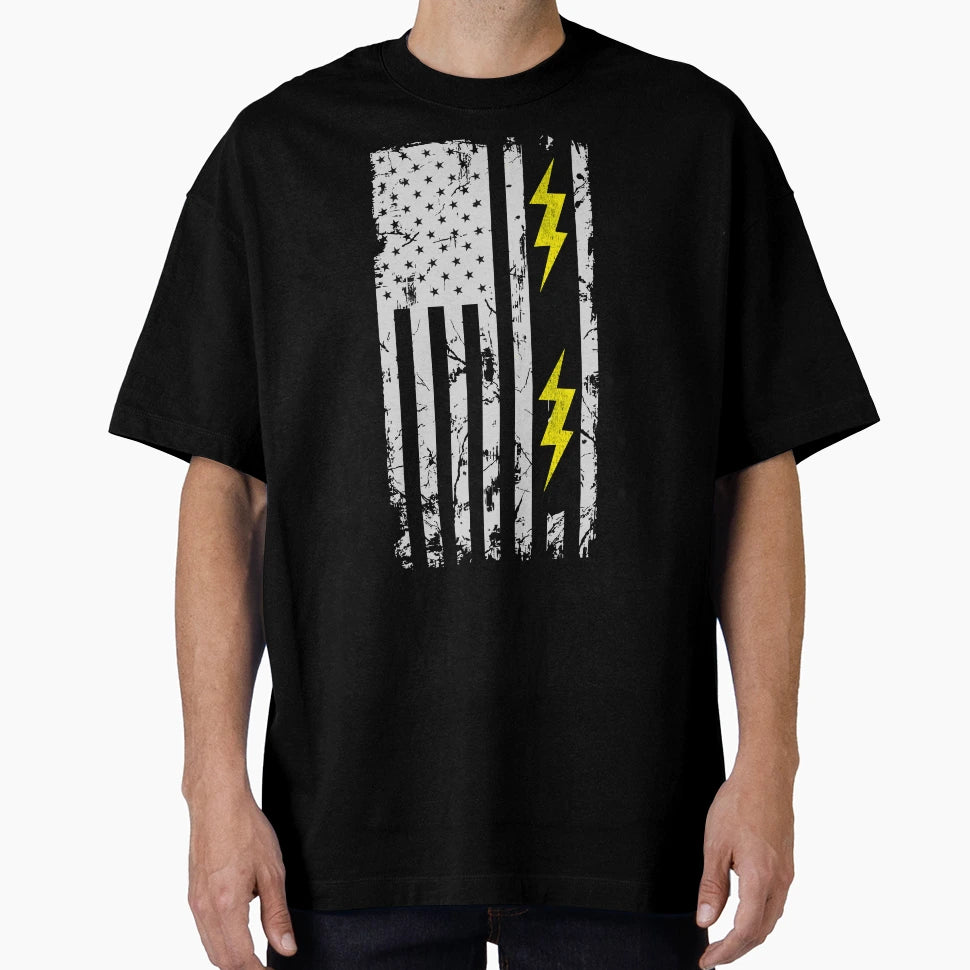 Patriotic Electrician Usa T-Shirt - Casual Everyday Wear Men Women - T-Shirt, Sweatshirt, Hoodie