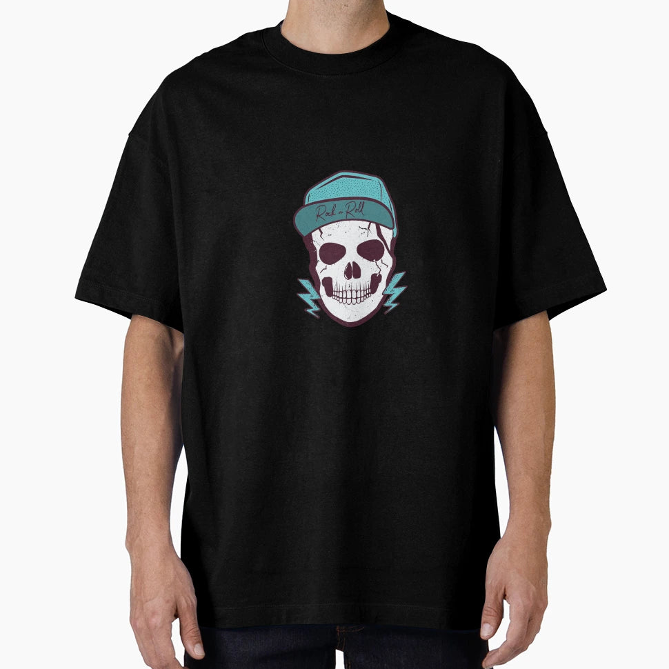Rock N Roll Skull T-Shirt - Custom Art Print Unisex - T-Shirt, Sweatshirt, Hoodie