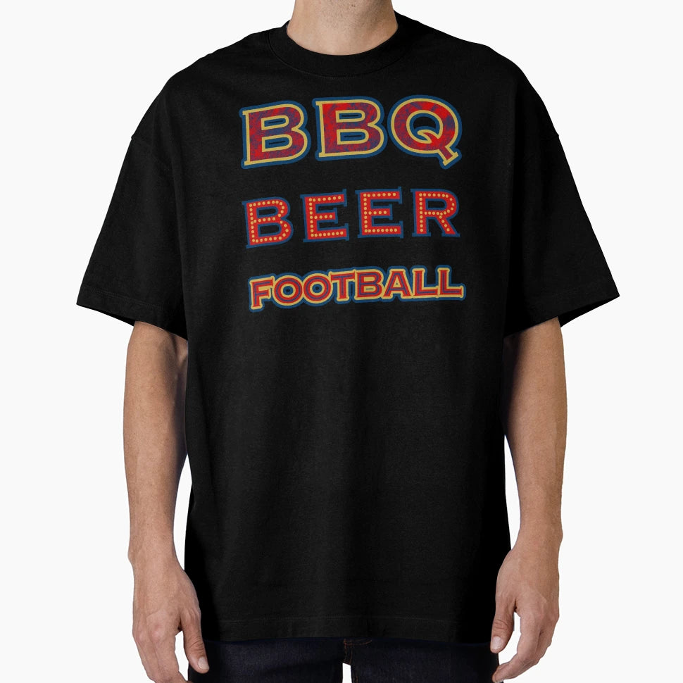 Red Blue Gold Bbq Beer Football Bar T-Shirt - Streetwear Style Men Women - T-Shirt, Sweatshirt, Hoodie