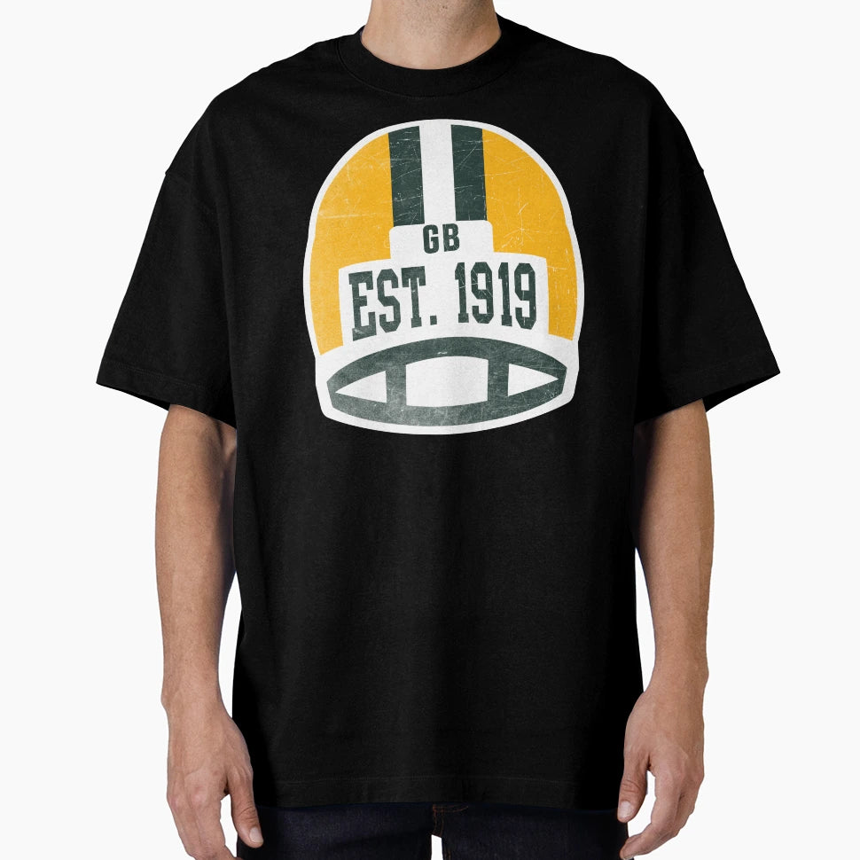 Green Bay Throwback Football Helmet T-Shirt - Graphic Print for Adults - T-Shirt, Sweatshirt, Hoodie