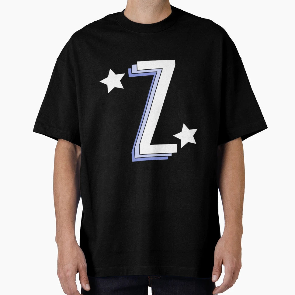 L Aesthetic Blue Letter Z Stars T-Shirt - Fun Novelty Design Men Women - T-Shirt, Sweatshirt, Hoodie