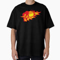 American Football Bull Flame Logo T-Shirt - Novelty Apparel for Adults - T-Shirt, Sweatshirt, Hoodie